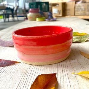 Peach ombré handmade pot